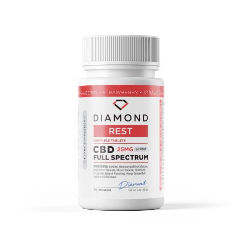Full Spectrum CBD Tablets - 25mg - Strawberry - Diamond CBD - 60ct - Thumbnail 3