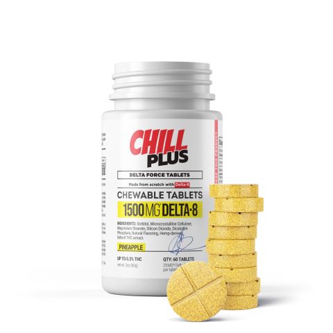 Delta 8 Tablets - 1,500mg - Pineapple - Chill Plus - 60ct - Thumbnail 2