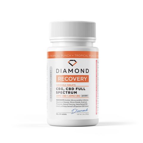 Full Spectrum CBD & CBG Tablets - 3,000mg - Tropical Punch - Diamond CBD - 60ct - Thumbnail 3