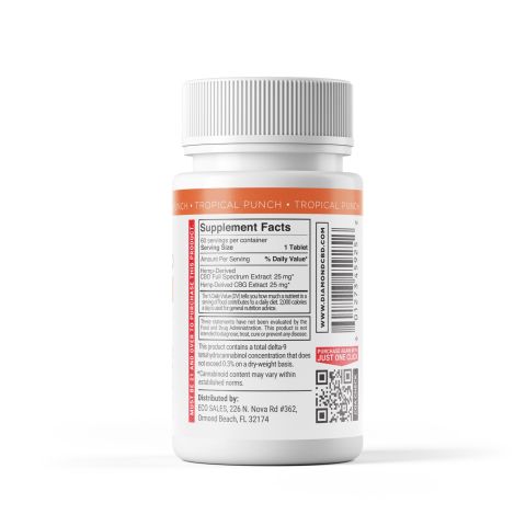 Full Spectrum CBD & CBG Tablets - 3,000mg - Tropical Punch - Diamond CBD - 60ct - Thumbnail 10