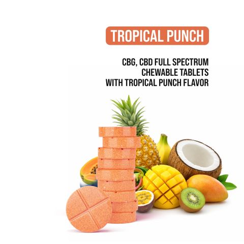 Full Spectrum CBD & CBG Tablets - 50mg - Tropical Punch - Diamond CBD - 60ct - Thumbnail 4