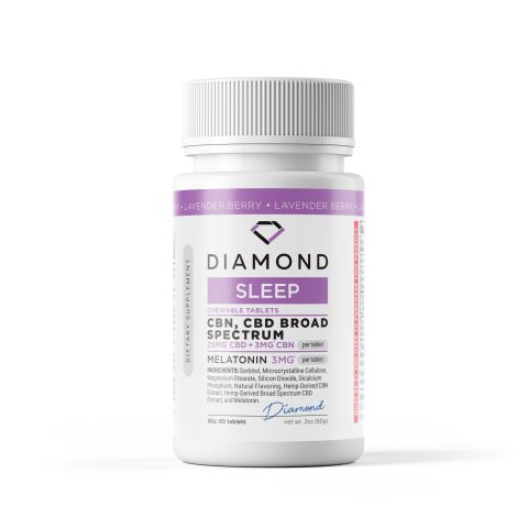 CBD, CBN, Melatonin Tablets - 31mg - Lavender Berry - Diamond CBD - 60ct - Thumbnail 3