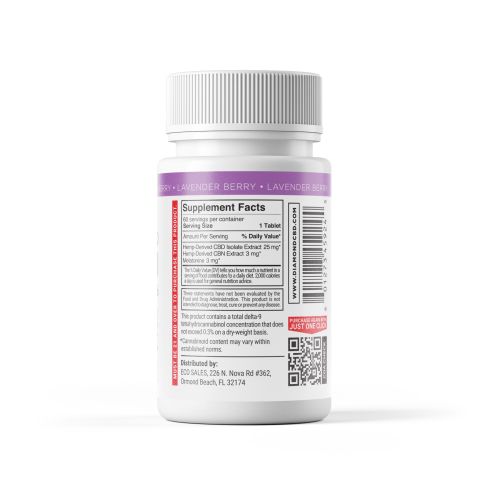 Full Spectrum CBD, CBN, Melatonin Tablets - 31mg - Lavender Berry - Diamond CBD - 60ct - Thumbnail 10