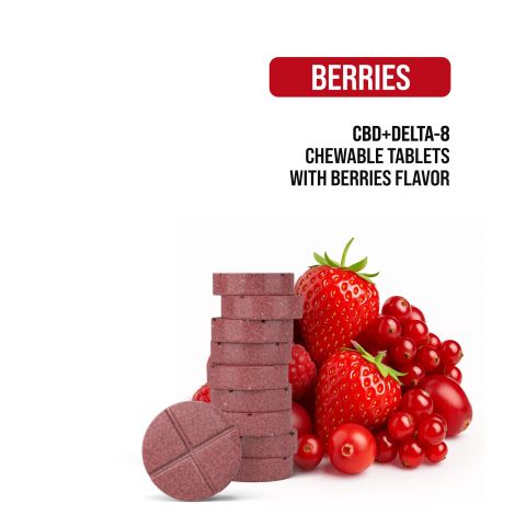 D8 & CBD Isolate Tablets - 2,100mg - Mixed Berry - Chill Extreme - 60ct - Thumbnail 4
