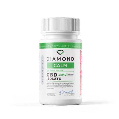 CBD Isolate Tablets - 1,500mg - Green Apple - Diamond CBD - 60ct - Thumbnail 3