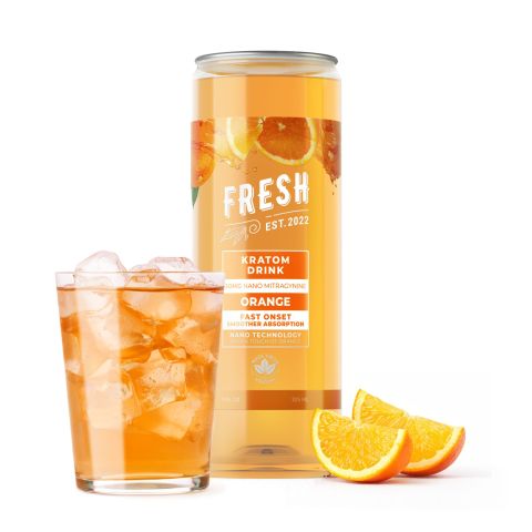 50mg Mitragynine, Nano, Kratom Electrolyte Drink - Orange - Fresh - Thumbnail 2