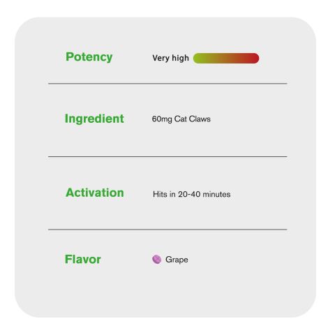 Cat's Claw Tablets - 60mg - Grape - Chill Plus - Thumbnail 6