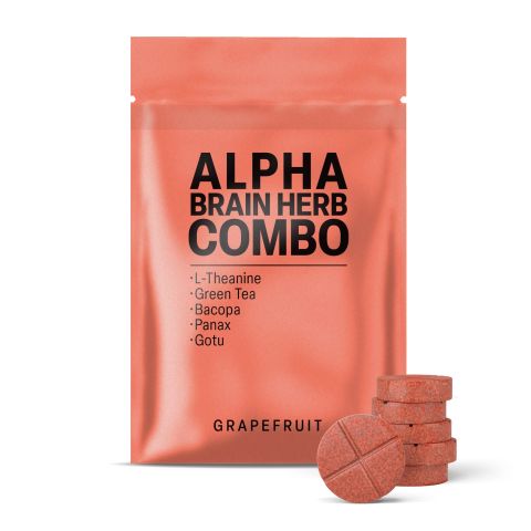 500mg Alpha Brain Herb Combo Tablets - Grapefruit - Mood Tablets - Thumbnail 2