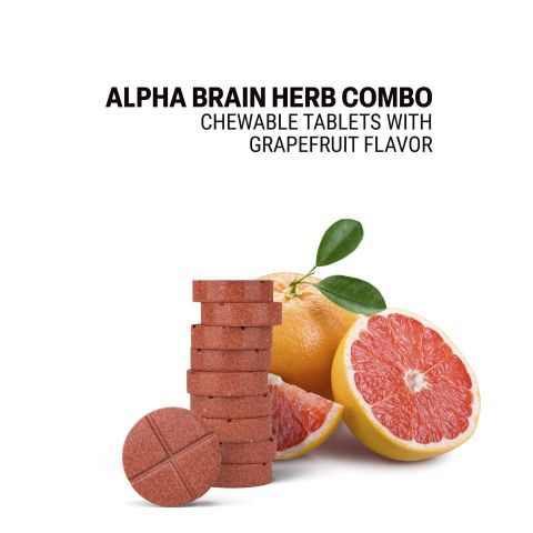 500mg Alpha Brain Herb Combo Tablets - Grapefruit - Mood Tablets - Thumbnail 4