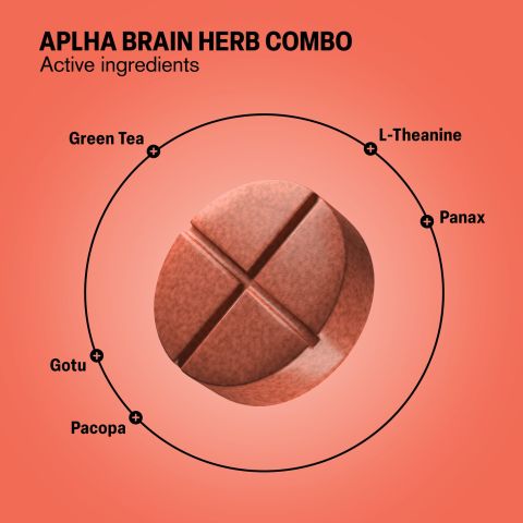 500mg Alpha Brain Herb Combo Tablets - Grapefruit - Mood Tablets - Thumbnail 5