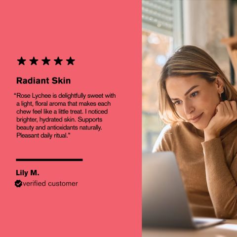 500mg Beauty + Glow Tablets - Rose Lychee - Mood Tablets - Thumbnail 7