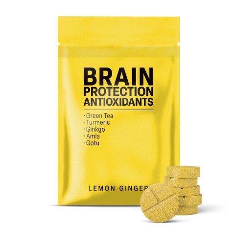 500mg Brain Protection Antioxidants Tablets - Lemon Ginger - Mood Tablets - Thumbnail 2