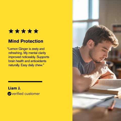 500mg Brain Protection Antioxidants Tablets - Lemon Ginger - Mood Tablets - Thumbnail 7