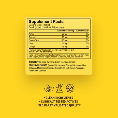 500mg Brain Protection Antioxidants Tablets - Lemon Ginger - Mood Tablets - Thumbnail 9