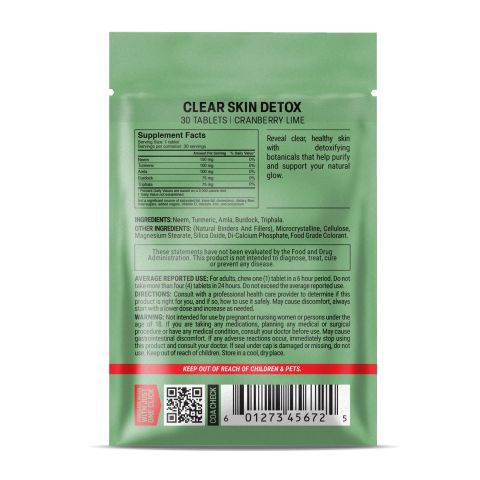 500mg Clear Skin Detox Tablets - Cranberry Lime - Mood Tablets - Thumbnail 8