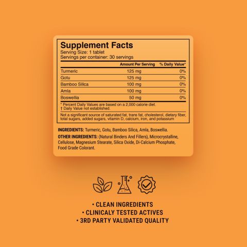 500mg Collagen + Cartilage Support Tablets - Orange Peach - Mood Tablets - Thumbnail 9