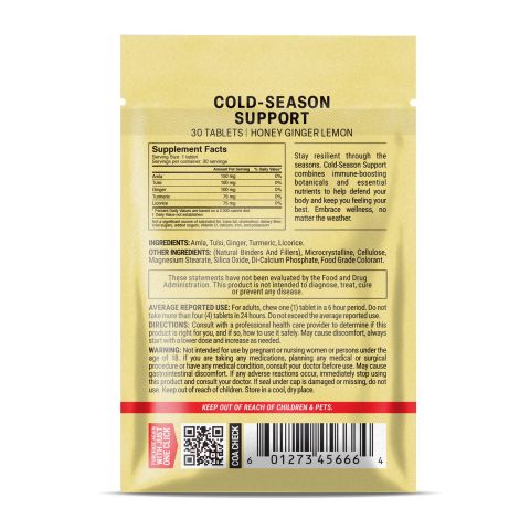 500mg Cold Season Support Tablets - Honey Ginger Lemon - Mood Tablets - Thumbnail 8