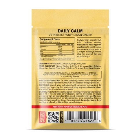 500mg Daily Calm Tablets - Honey Lemon Ginger - Mood Tablets - Thumbnail 8