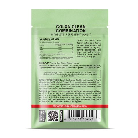 500mg Colon Clean Combination Tablets - Peppermint Vanilla - Mood Tablets - Thumbnail 8