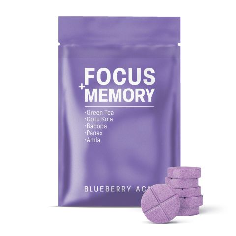 500mg Focus + Memory Tablets - Blueberry Acai - Mood Tablets - Thumbnail 2