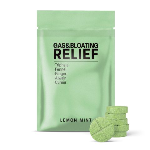 500mg Gas & Bloating Relief Tablets - Lemon Mint - Mood Tablets - Thumbnail 2