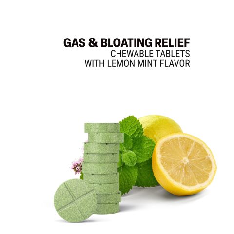 500mg Gas & Bloating Relief Tablets - Lemon Mint - Mood Tablets - Thumbnail 4