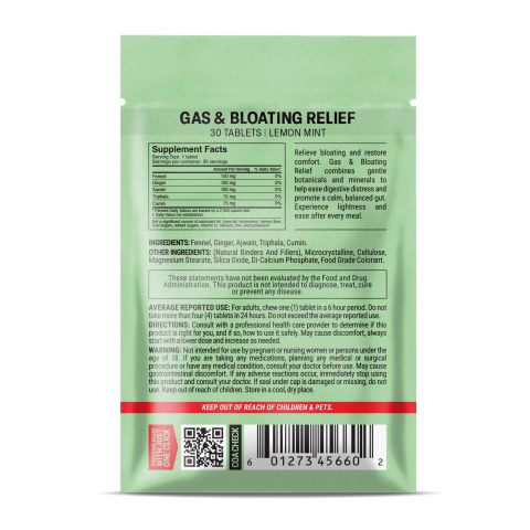 500mg Gas & Bloating Relief Tablets - Lemon Mint - Mood Tablets - Thumbnail 8