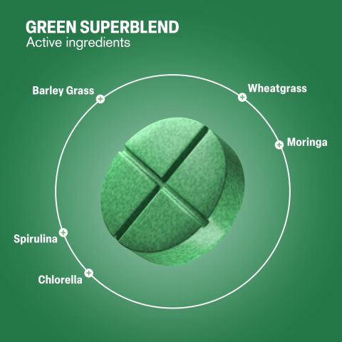 500mg Green Superblend Tablets - Pineapple Mint - Mood Tablets - Thumbnail 5