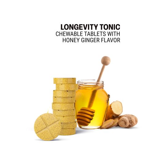 500mg Longevity Tonic Tablets - Honey Ginger - Mood Tablets - Thumbnail 4