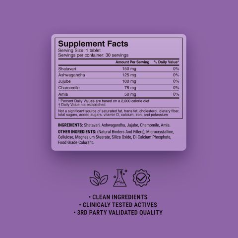 500mg Menopause + Sleep Combo Tablets - Lavender Honey - Mood Tablets - Thumbnail 9