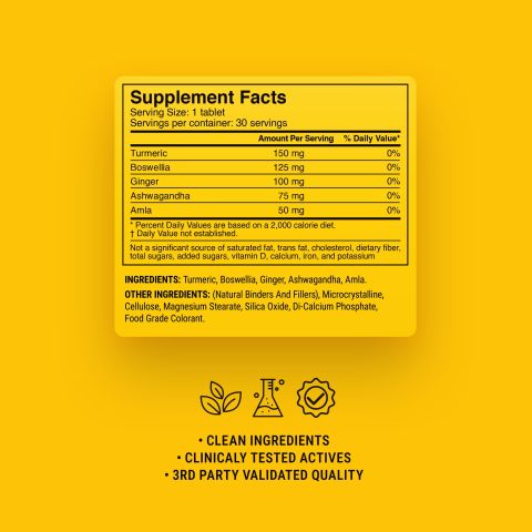 500mg Mobility + Recovery Tablets - Lemon Ginger - Mood Tablets - Thumbnail 9