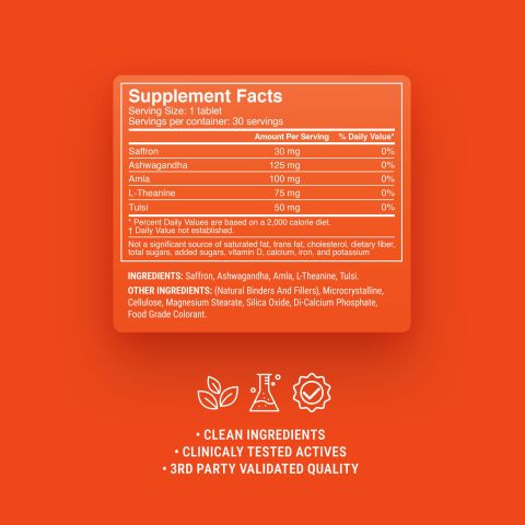 380mg Saffron Mood Tablets - Orange Vanilla - Mood Tablets - Thumbnail 9