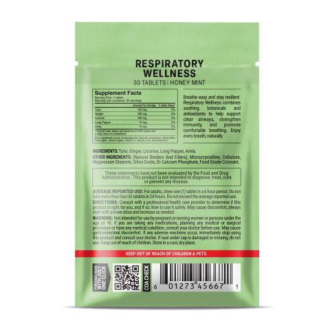 500mg Respiratory Wellness Tablets - Honey Mint - Mood Tablets - Thumbnail 8
