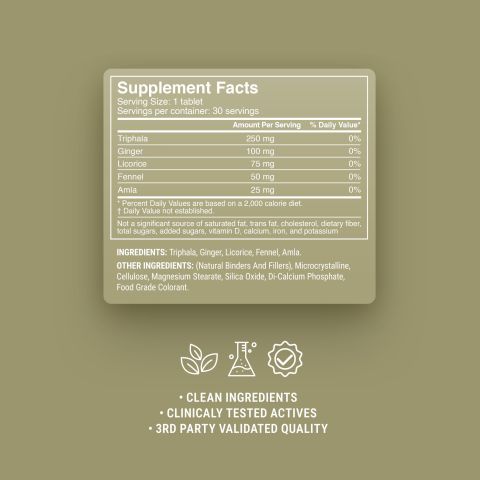 500mg Triphala Digestive Tablets - Cardamom Lemon - Mood Tablets - Thumbnail 9