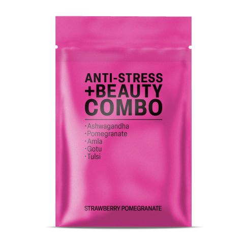 500mg Stress + Beauty Combo Tablets - Strawberry Pomegranate - Mood Tablets - Thumbnail 3