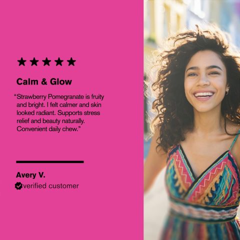 500mg Stress + Beauty Combo Tablets - Strawberry Pomegranate - Mood Tablets - Thumbnail 7