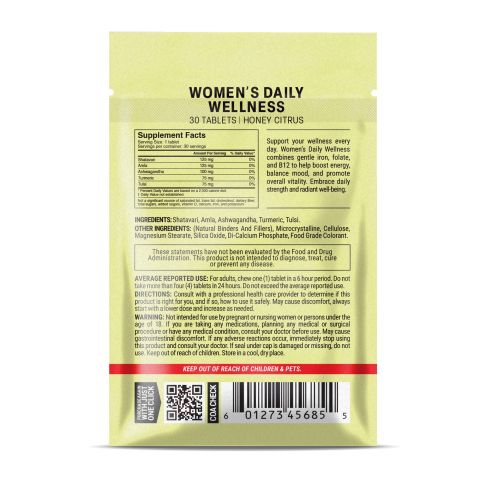 500mg Women’s Daily Wellness Tablets - Honey Citrus - Mood Tablets - Thumbnail 8