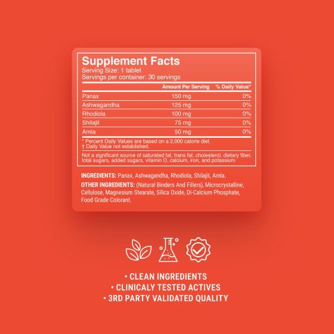 500mg Stamina + Energy Tablets - Citrus Pomegranate - Mood Tablets - Thumbnail 9