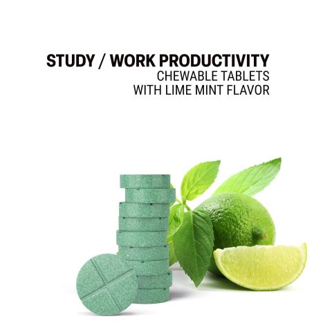 500mg Study Work Productivity Tablets - Lime Mint - Mood Tablets - Thumbnail 4