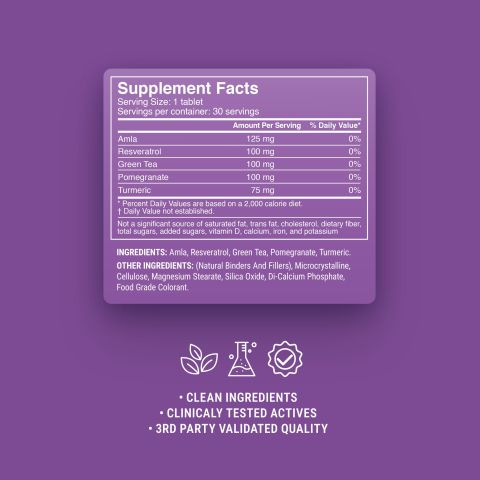 500mg Anti-Aging Antioxidant Tablets - Blackcurrant Grape - Mood Tablets - Thumbnail 9