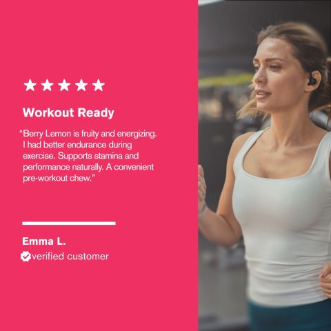 500mg Pre-Workout Natural Stamina Tablets - Berry Lemon - Mood Tablets - Thumbnail 7