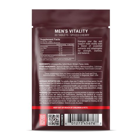 500mg Men's Vitality Tablets - Spiced Cherry - Mood Tablets - Thumbnail 8
