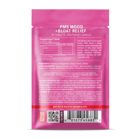 500mg PMS Mood + Bloat Tablets - Raspberry Vanilla - Mood Tablets - Thumbnail 8