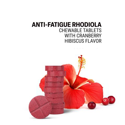 500mg Anti-Fatigue Rhodiola Tablets - Cranberry Hibiscus - Mood Tablets - Thumbnail 4