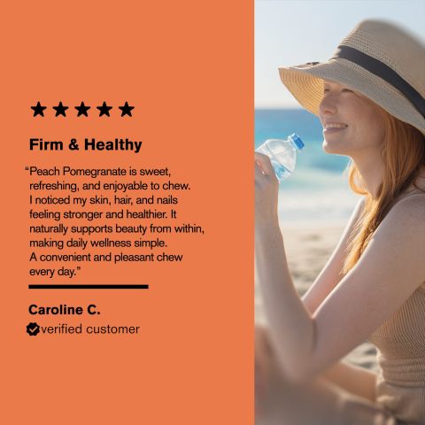 500mg Collagen Support Herbs Tablets - Peach Pomegranate - Mood Tablets - Thumbnail 7