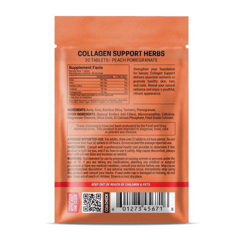 500mg Collagen Support Herbs Tablets - Peach Pomegranate - Mood Tablets - Thumbnail 8