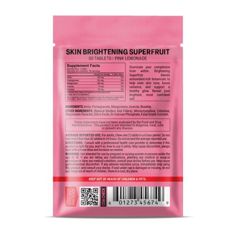 500mg Skin Brightening SuperFruit Tablets - Pink Lemonade - Mood Tablets - Thumbnail 8