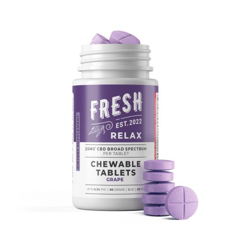 Broad Spectrum CBD Tablets - 25mg - Grape - Fresh - Thumbnail 2