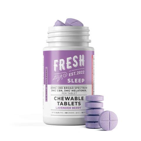 Broad Spectrum CBD, CBN, Melatonin Tablets - 31mg - Lavender Berry - Fresh - Thumbnail 2