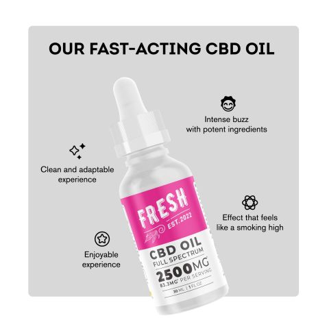 Full Spectrum CBD Oil - 2,500mg - Fresh - Thumbnail 3